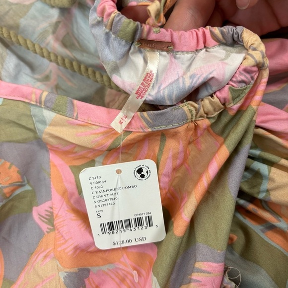 Free People Deserted Island Mini Dress Rainforest Combo Size M NWT Vacation - Picture 5 of 7